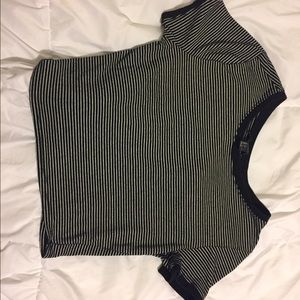 Black and white striped crop top
