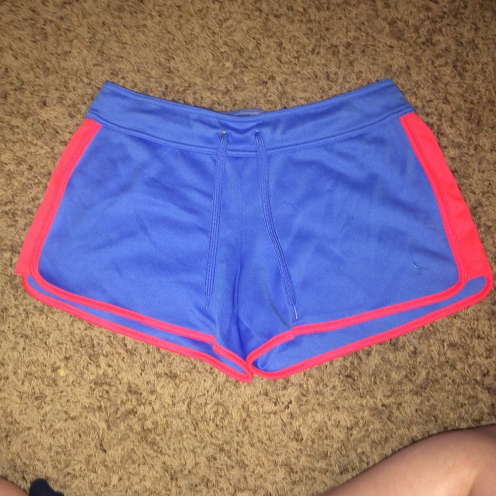 Pink and blue draw string shorts