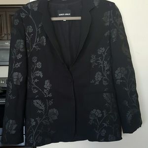 Giorgio Armani black floral jacket/ blazer size44