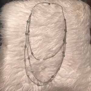Silver Tory Burch Multi Strand Necklace