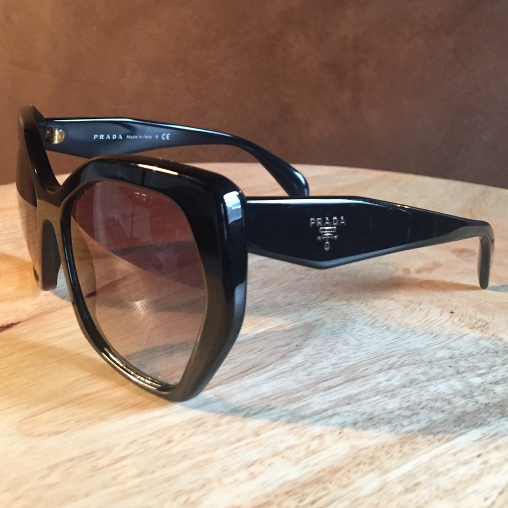 Prada hexagon shaped sunglasses in black