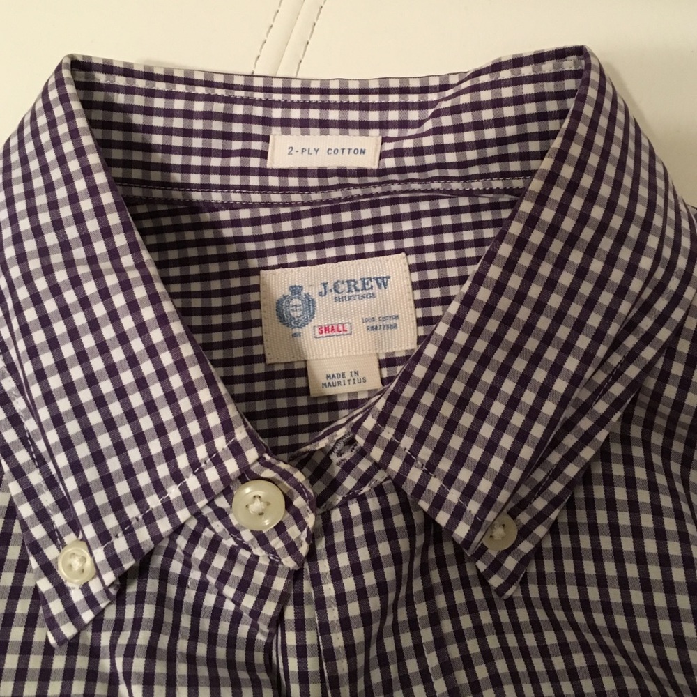 J Crew Gingham Oxford Shirt