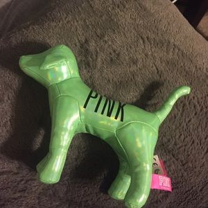 Green Victoria's Secret Pink plush dog