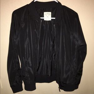 Black lightweight bomber jacket