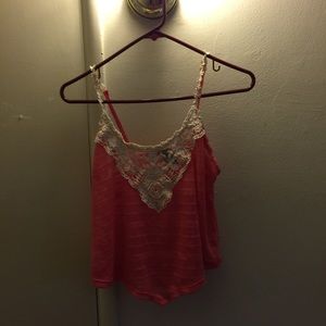 Crochet pink tank top