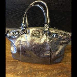Silver,  metallic Coach purse
