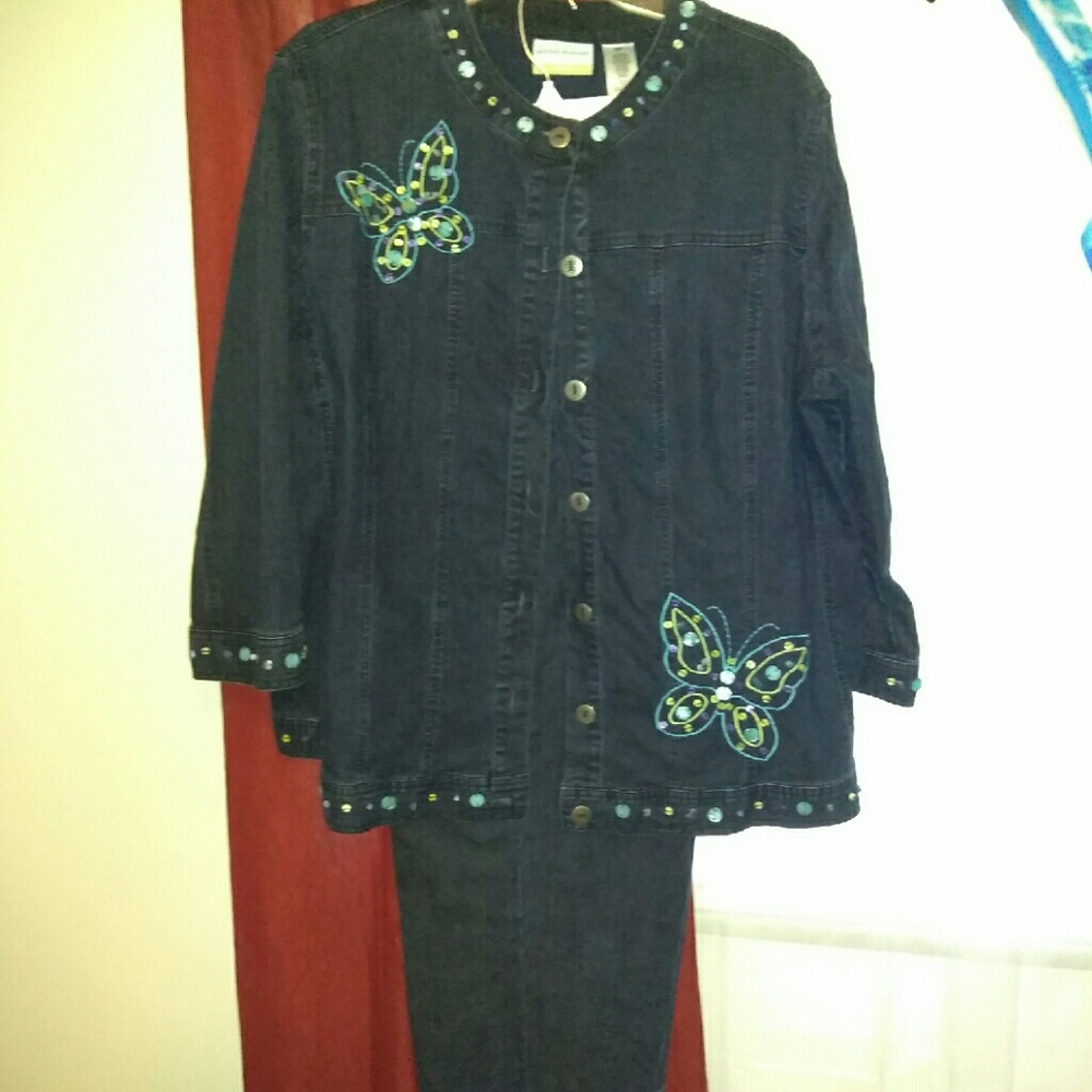 Jeans pants and top set/ blazer/red black dress 18