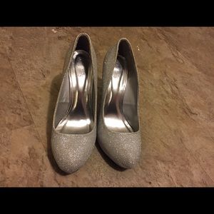 Sparkly silver heels