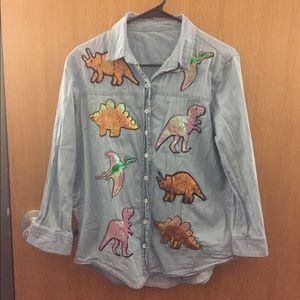 Dinosaur Patch Denim Shirt