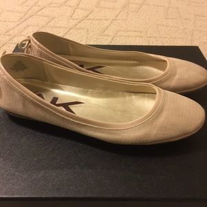 Anne Klein Flats 2 Pair Green & Beige