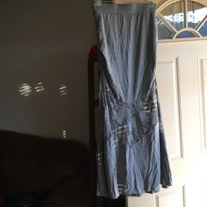 Grey lace maxi skirt