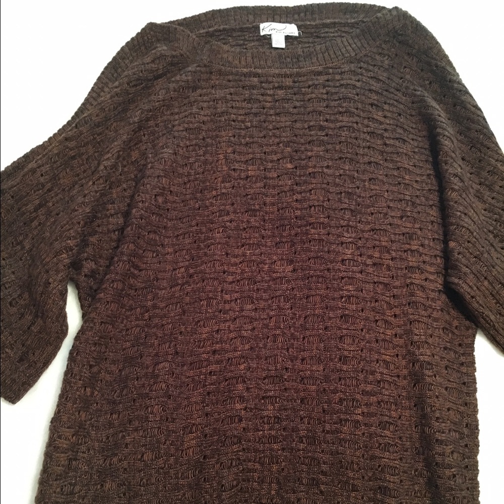Long brown sweater