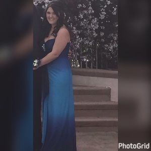 Blue and purple prom dress