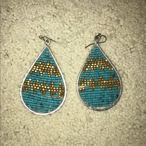 turquoise / gold earrings
