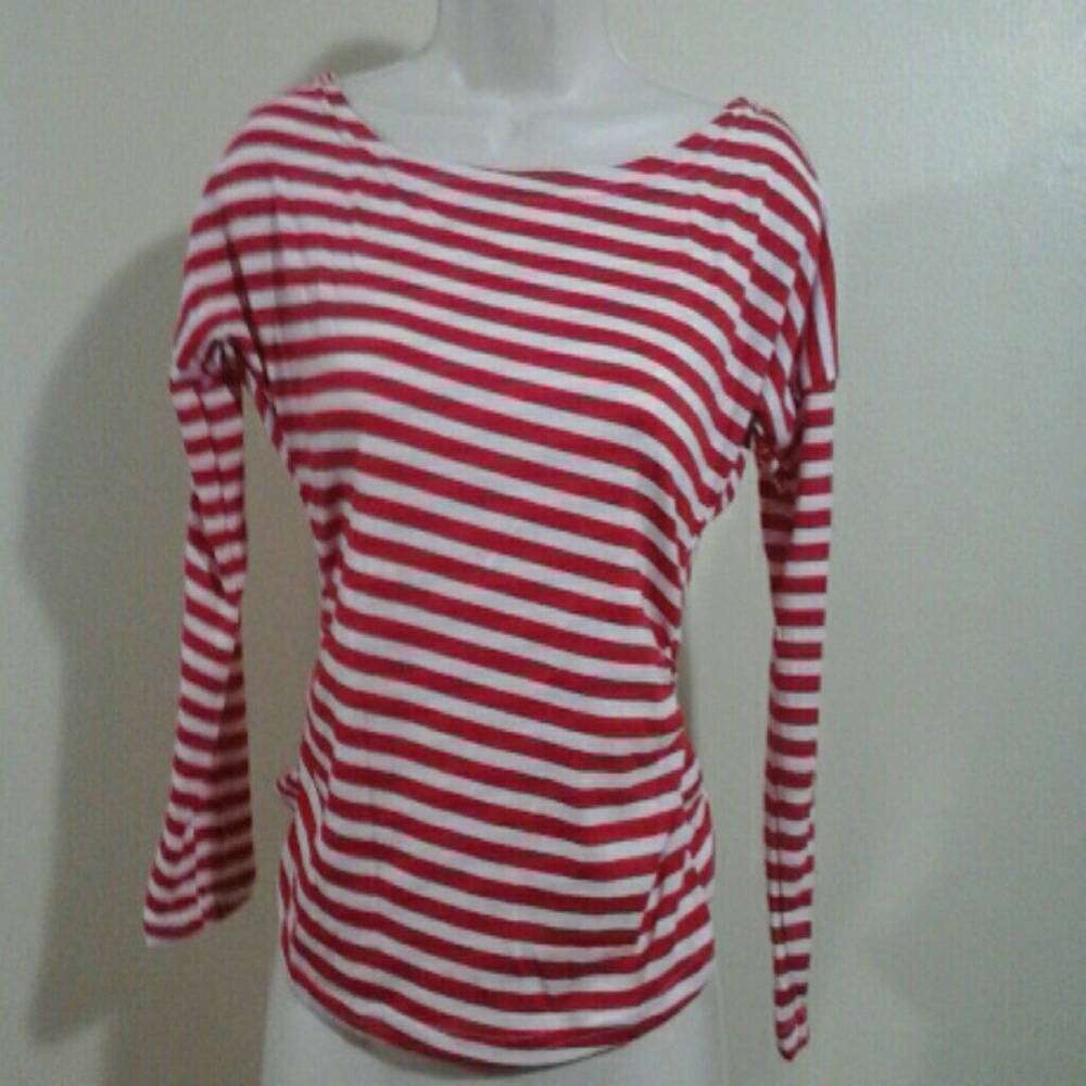 Striped ruched top sz small