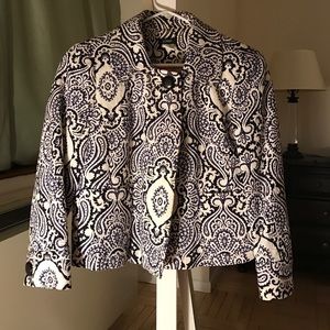 Navy and White Paisley Jcrew Blazer