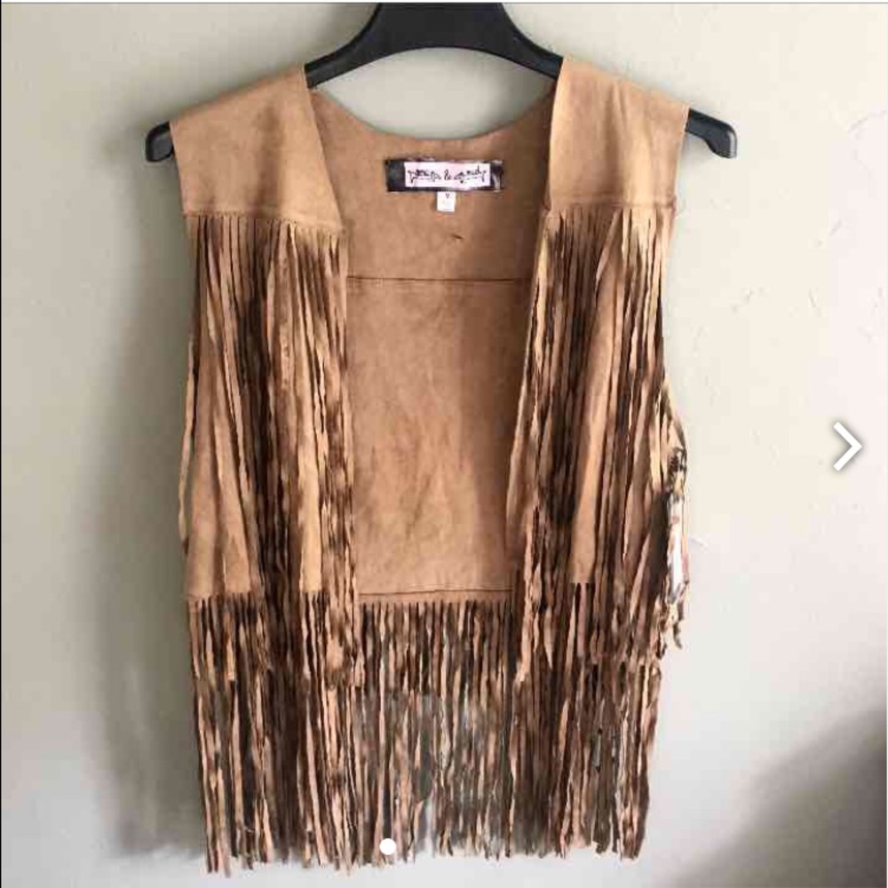 Brown fringe vest size Medium