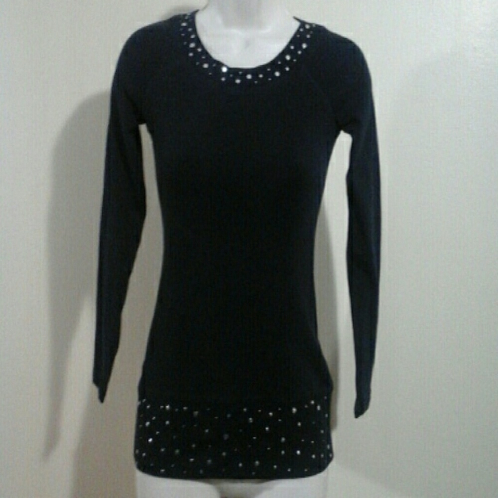 Justice girls sz 12 black studded sweater