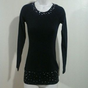 Justice girls sz 12 black studded sweater