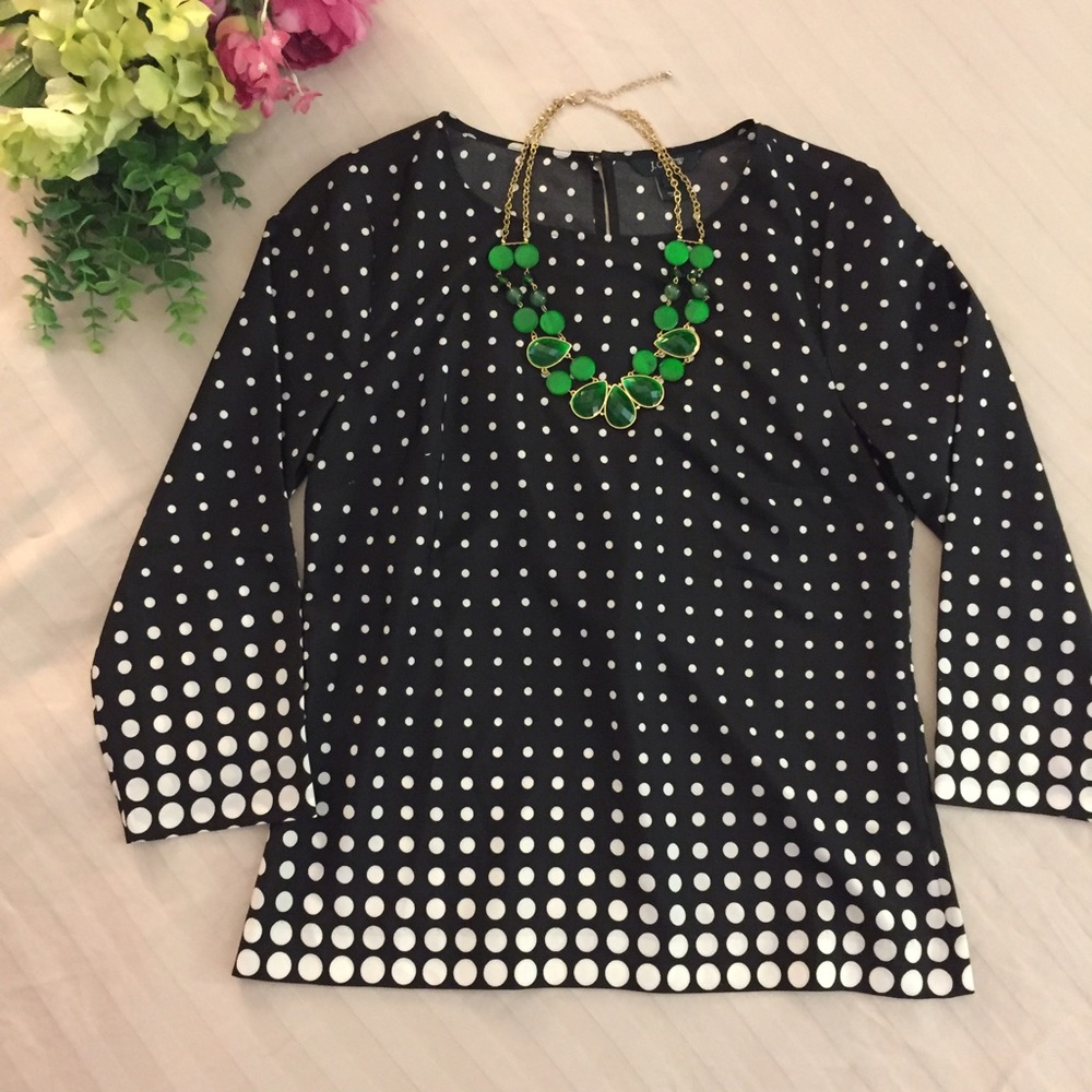 J. Crew Factory Polka Dot Blouse