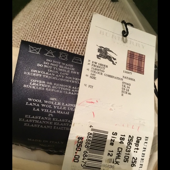 burberry cream lightweight wool pants - Picture 3 of 3