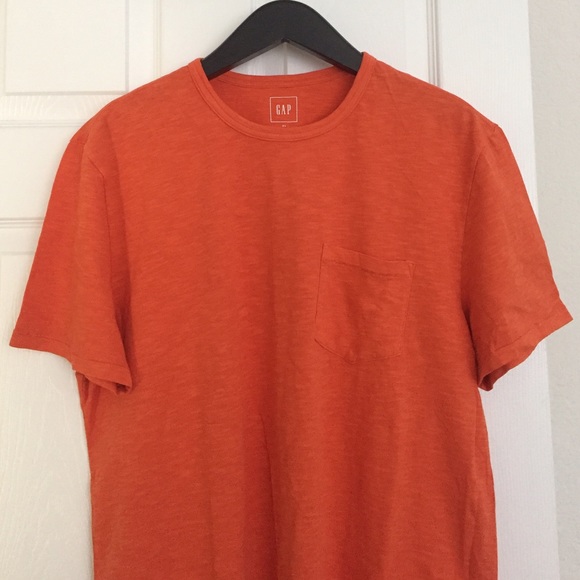 GAP - Mens Vintage Wash Orange Short Sleeve Tee Shirt - Picture 3 of 3