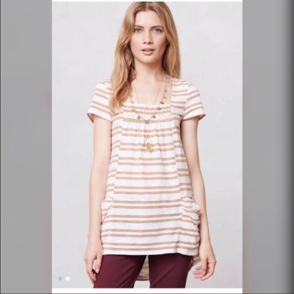 Anthropologie 'Striped Marin Tunic' Tee Small
