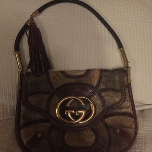 Authentic Gucci "gg" snakeskin bag w receipt