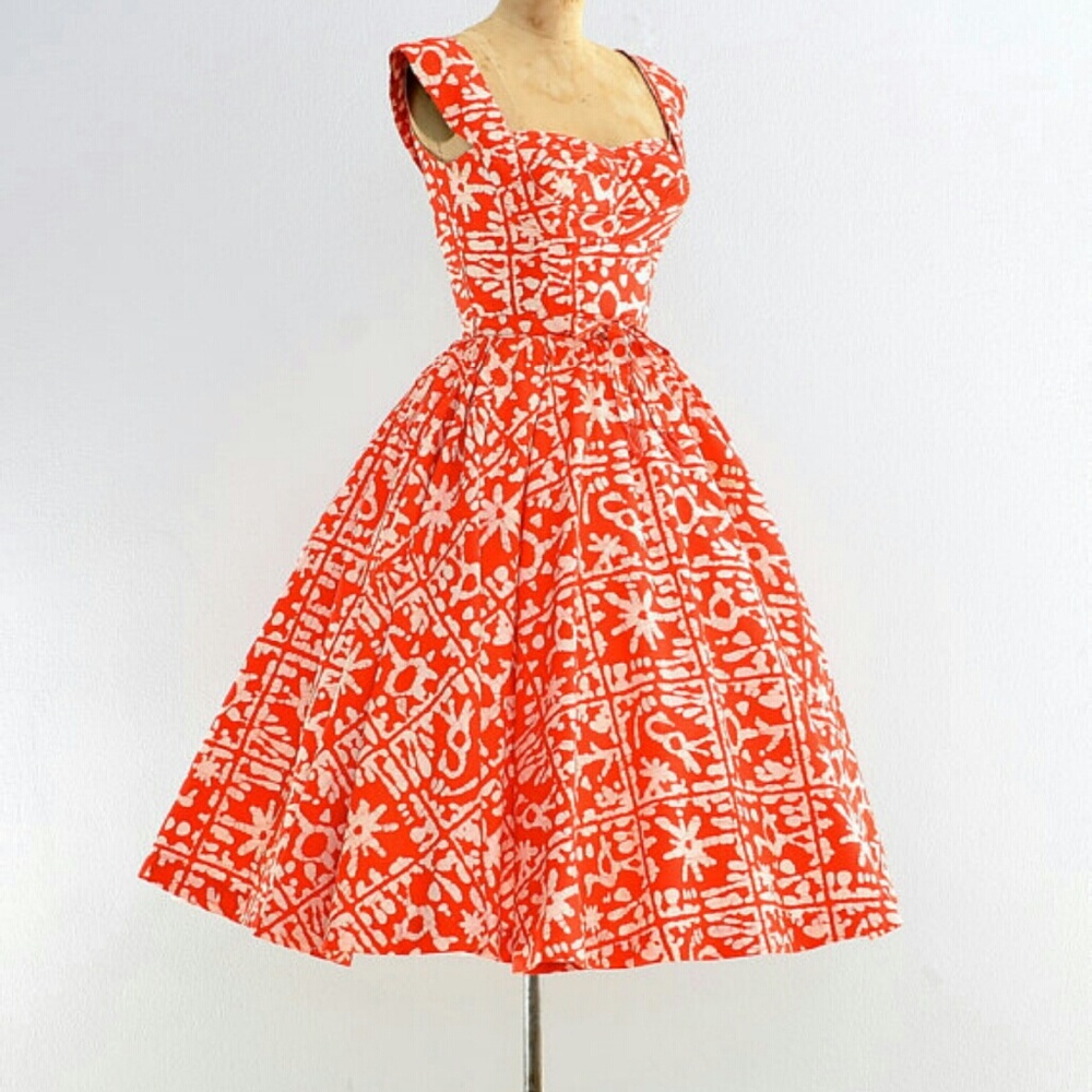 SOLD! Vintage 50s tiki dress