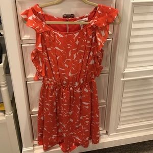 Orange and white summer dress