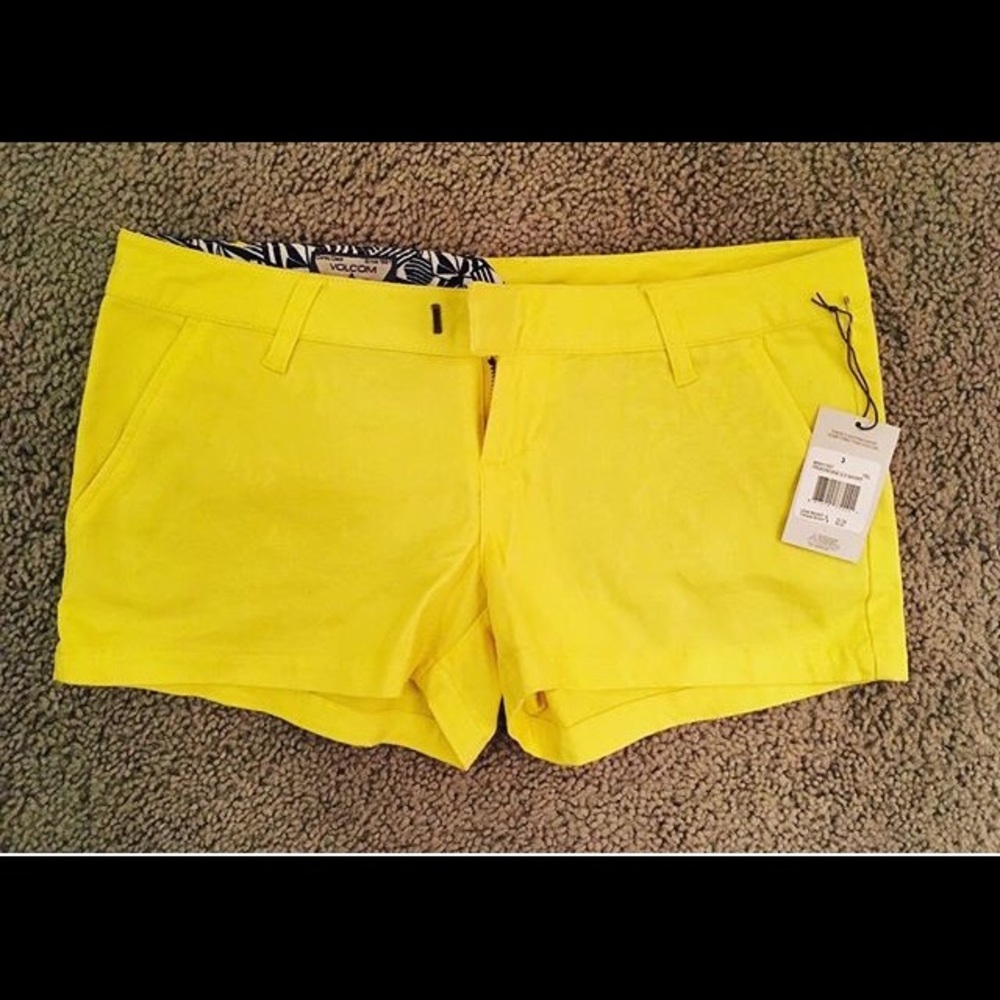 Volcom yellow shorts