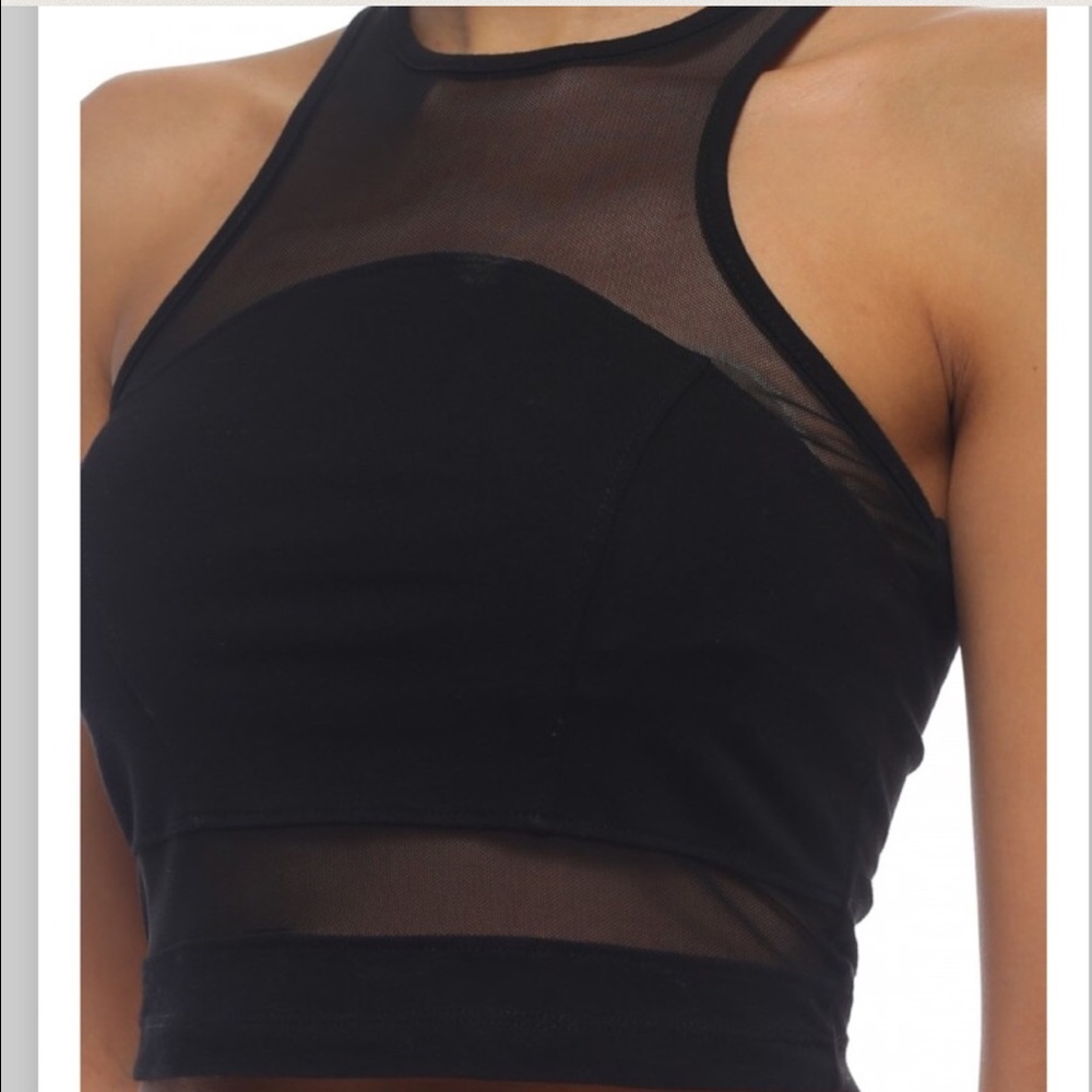 🆕Black Mesh Crop