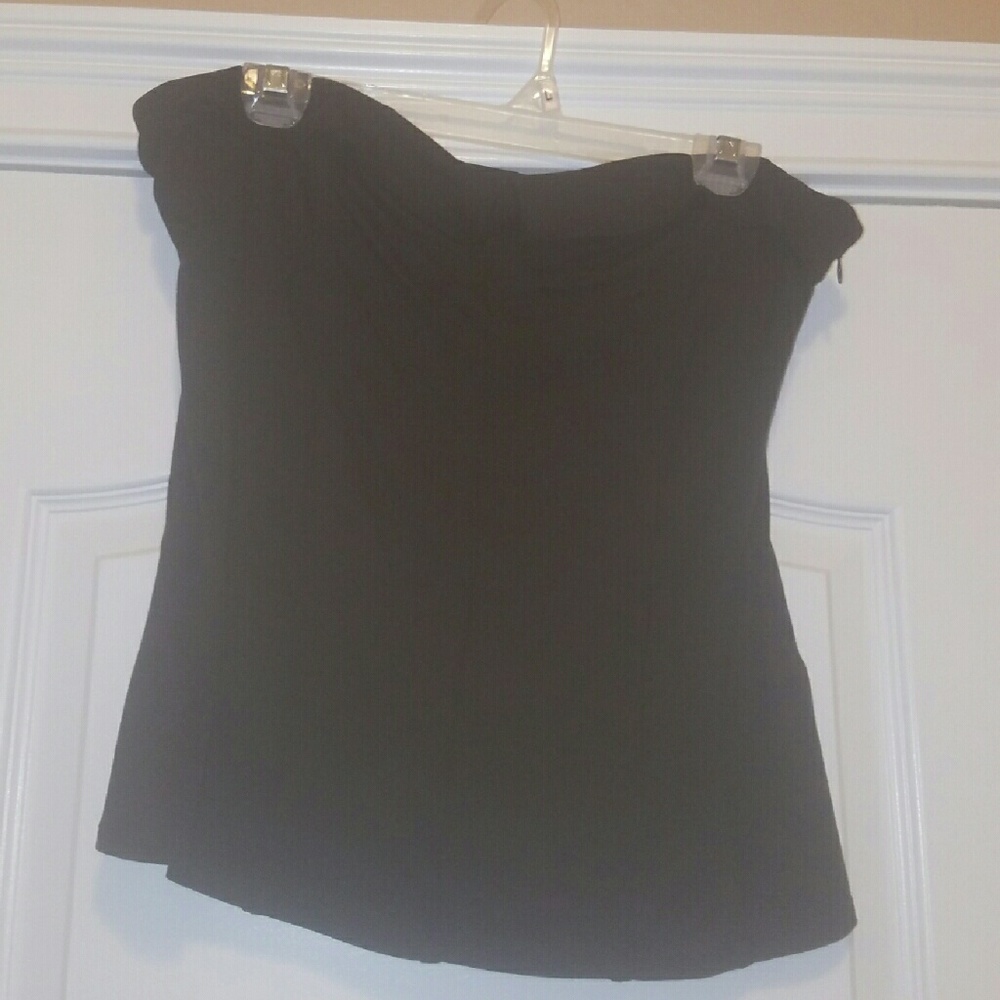Black strapless top
