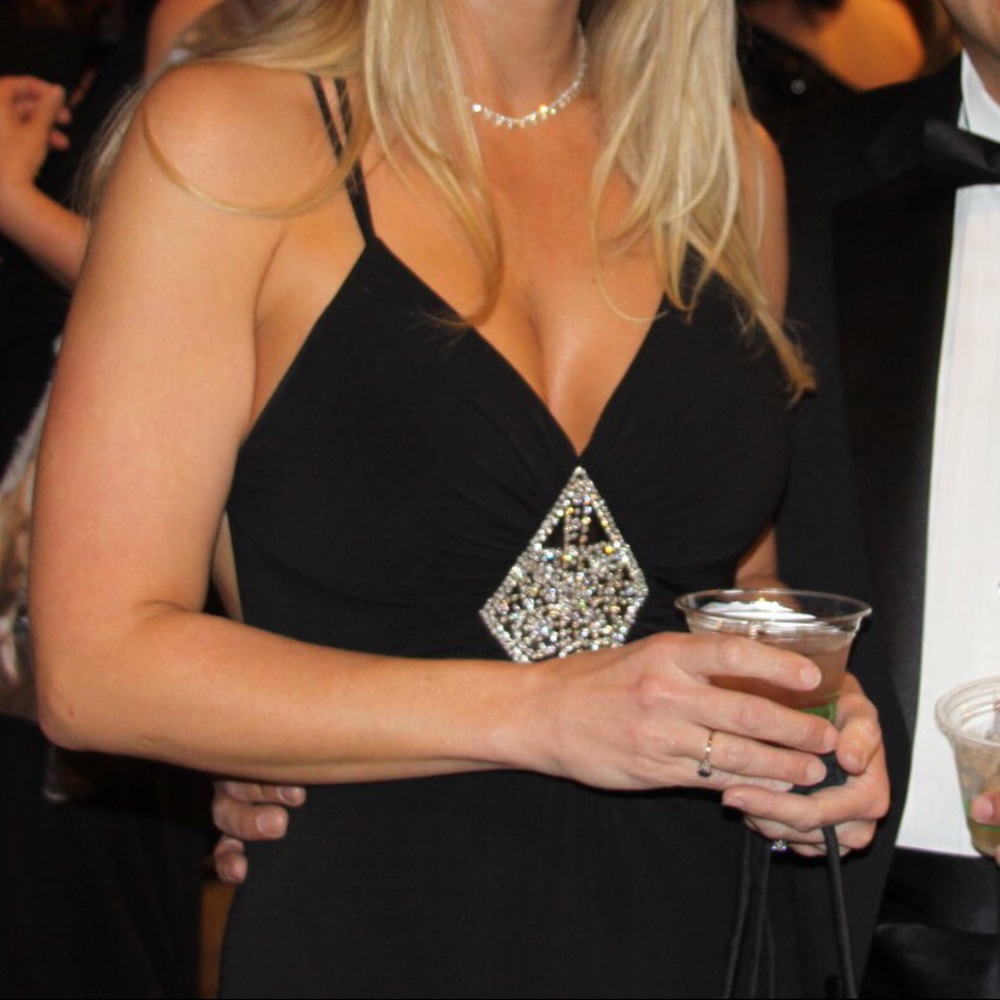 Black formal with diamond bling and open back