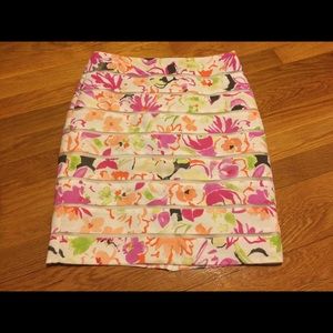 Ann Taylor Petite Floral Pencil Skirt 0P
