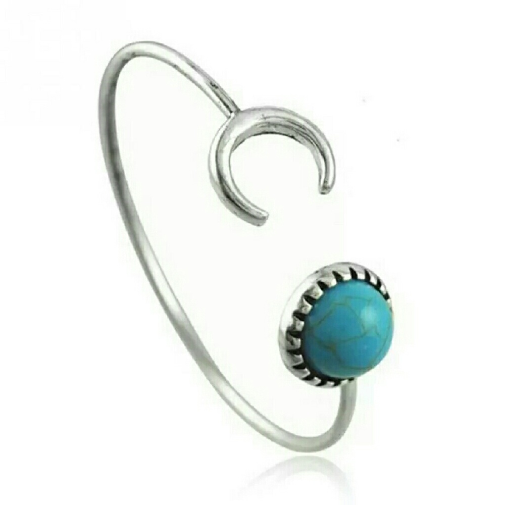 •2 for $15•Silver Half Moon Turquoise Cuff - Picture 2 of 5