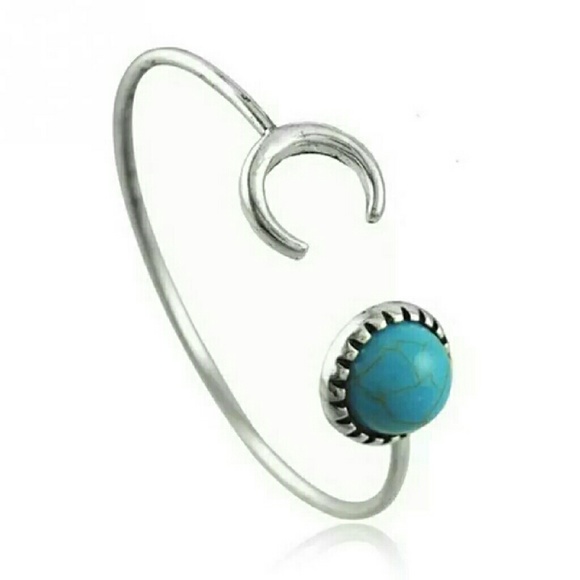 •2 for $15•Silver Half Moon Turquoise Cuff - Picture 2 of 5