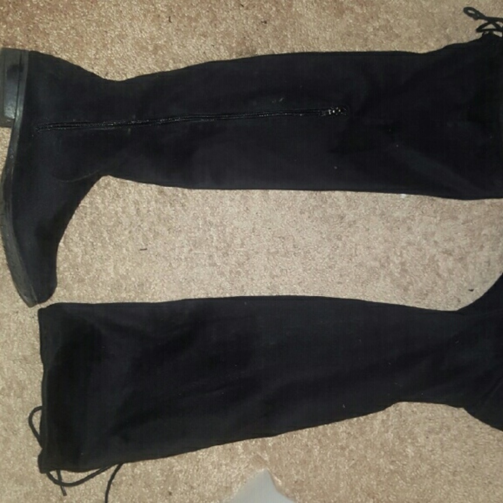 Over the knee suede boots