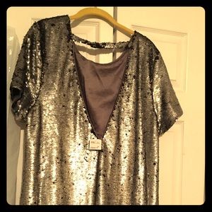 Silver sequined dress