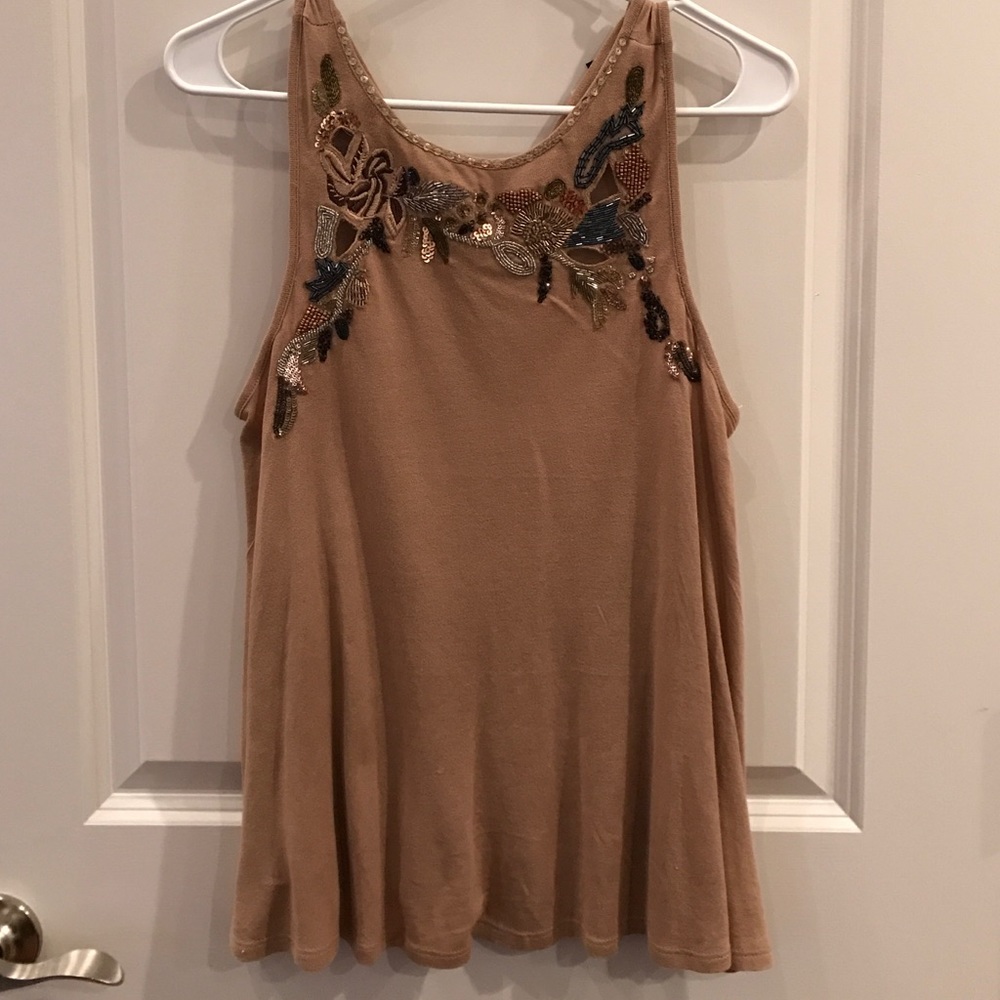 Anthropologie Akemi + Kin beaded Tank size Small