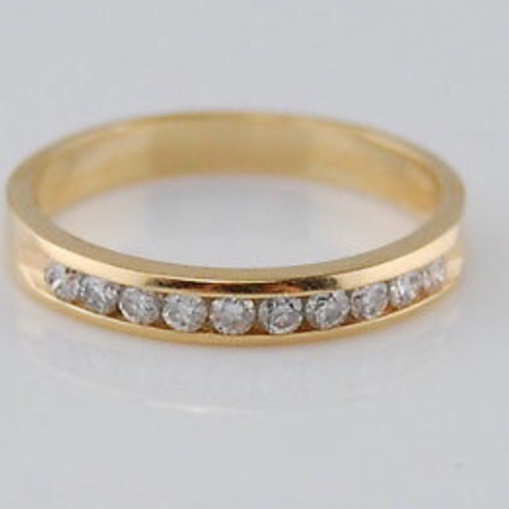 ππ .25CTTW Natural Diamond 10K Gold Band - Picture 2 of 4