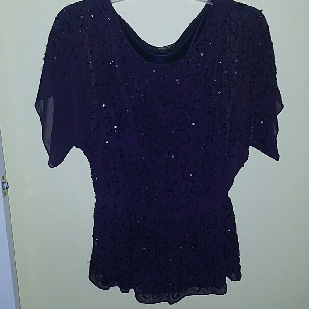 Beaded purple blouse