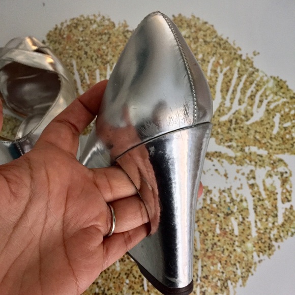 KORS Michael Kors Silver Metallic Cut-out Wedges - Picture 6 of 7