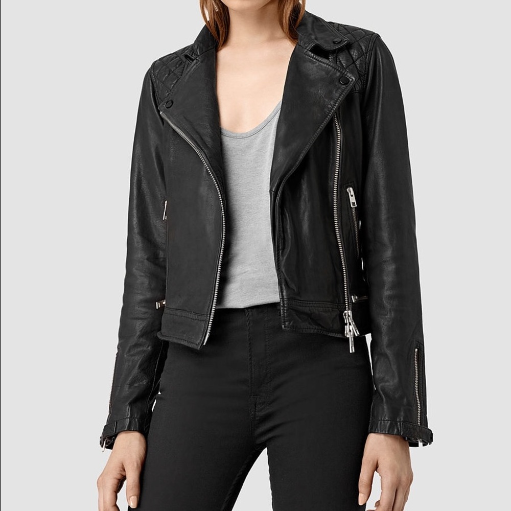All Saints Conroy Leather Jacket New With Tags