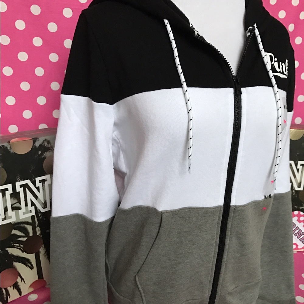 🚫SOLD🚫NWT PINK colorblock perfect full zip hoodi - Picture 4 of 4