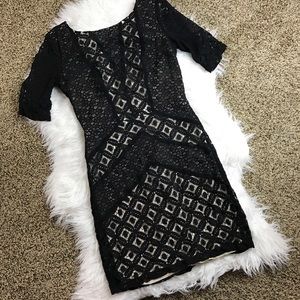 [B. Darlin] Black Lace Dress