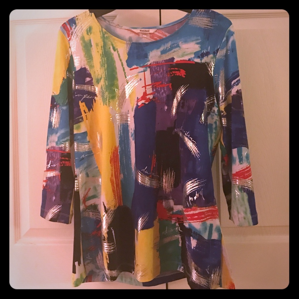 Knt 3/4 sleeve scoop neck tunic
