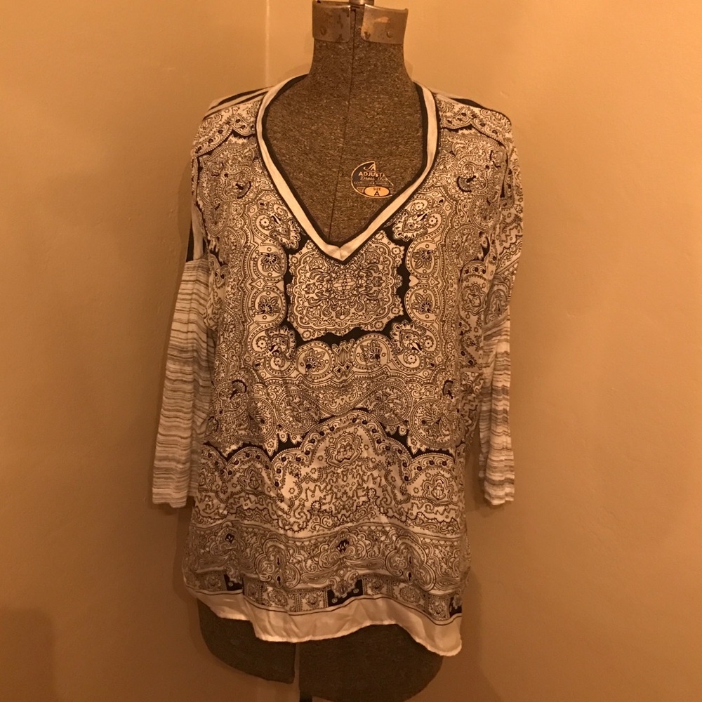 Cabi top.  Silk and Pima cotton combo. No flaws