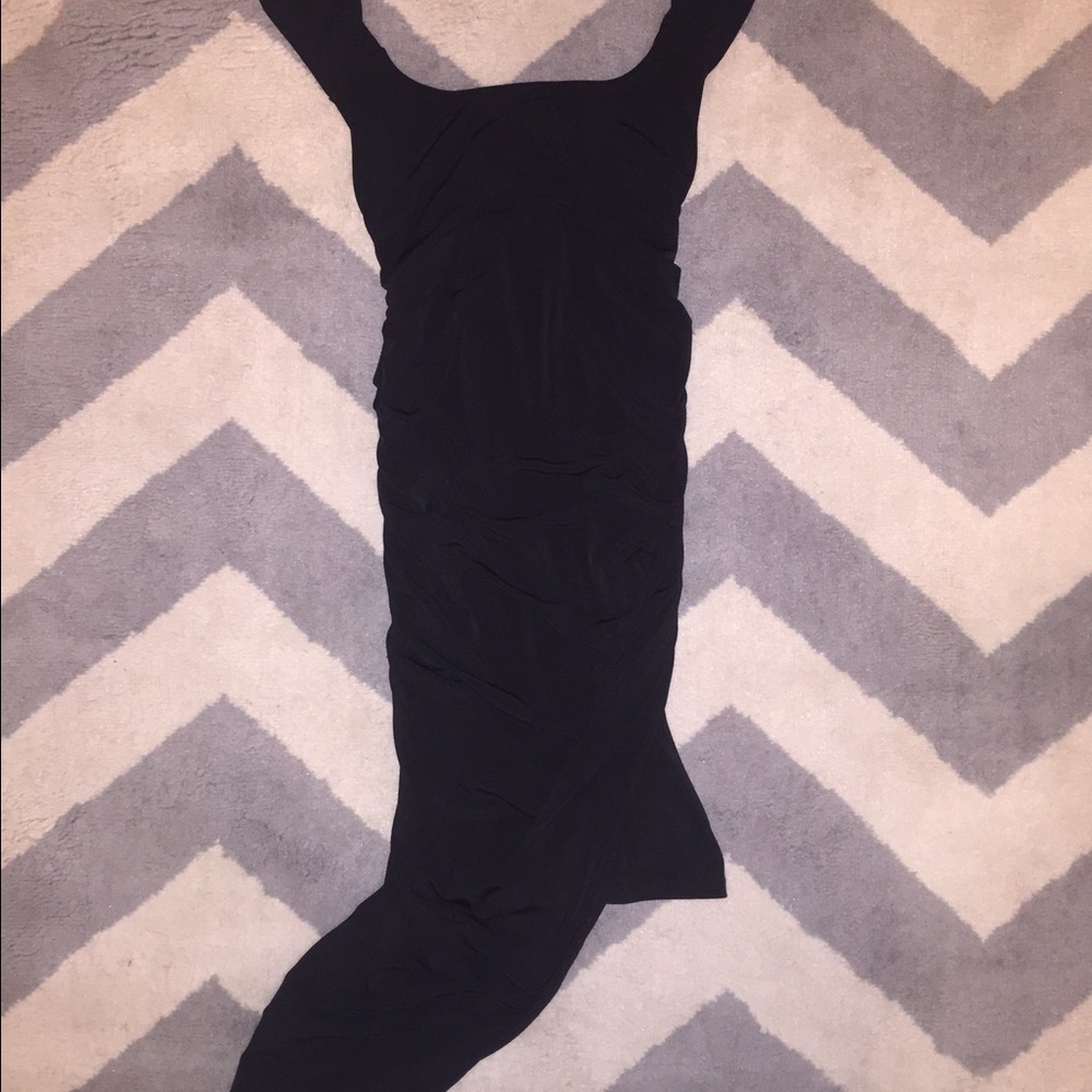 GUESS black bodycon asymmetrical dress, new