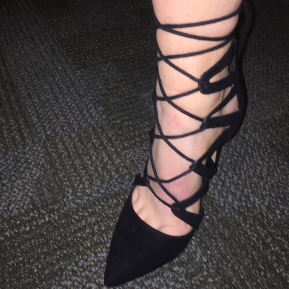 Black strappy heel